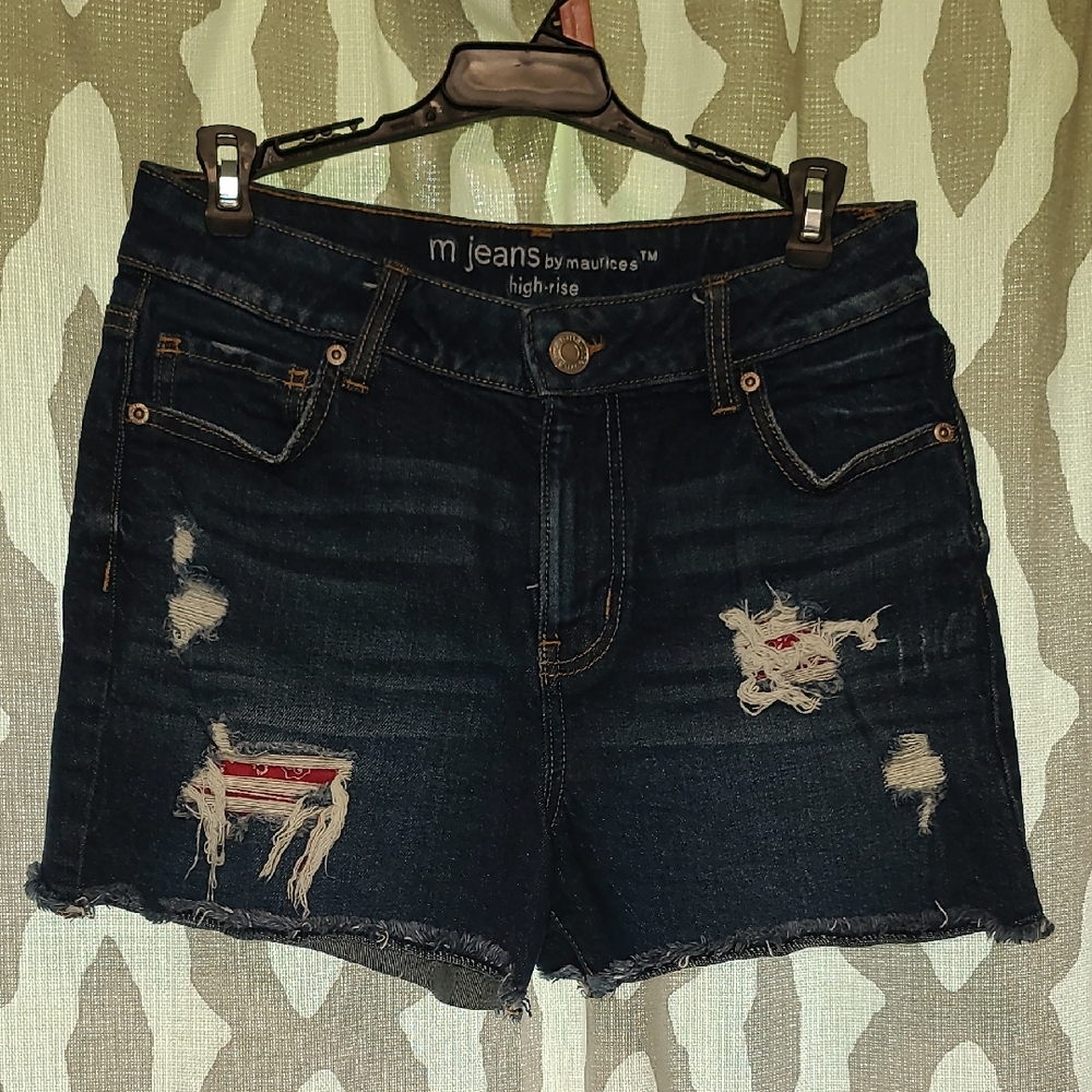 Maurices Blue Jean Shorts Distressed Style